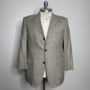 Southwick Check Plaid Wool Sport Coat Blazer Mens 44R